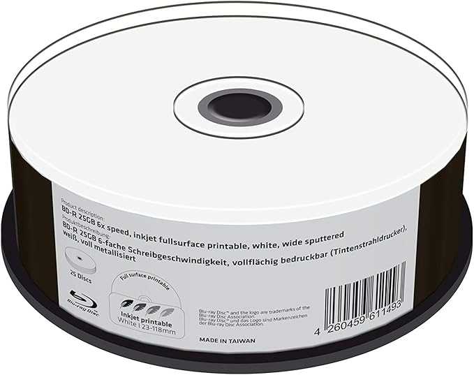 Verbatim Discos Blu-ray BD-R 25GB 6x - Ahorra y Protege tus Datos