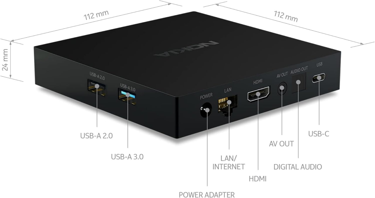 Nokia Streaming Box 8010 sobre una mesa de madera